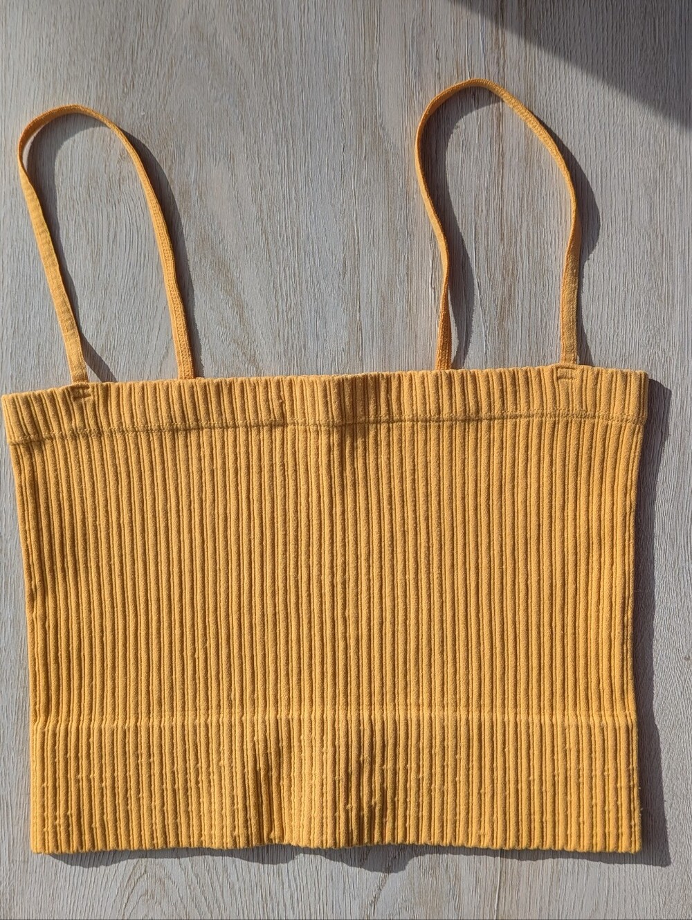 Tiger Friday Mustard Yellow Ribbed Seamless Bra Top - Adult One Size